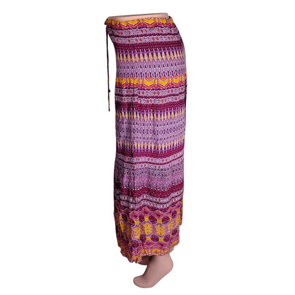 Mossimo Supply Co. Maxi Boho Skirt Size Small Pink and Orange Tones Aztec Print - Picture 3 of 10